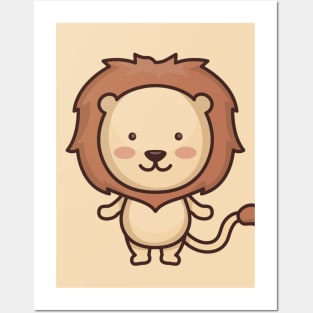 Cute Baby Lion Cartoon Posters and Art